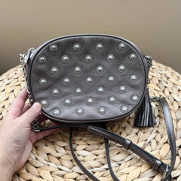 MICHAEL Michael Kors Handbags - Michael Kors genuine leather embellished metallic chain strap tassel purse